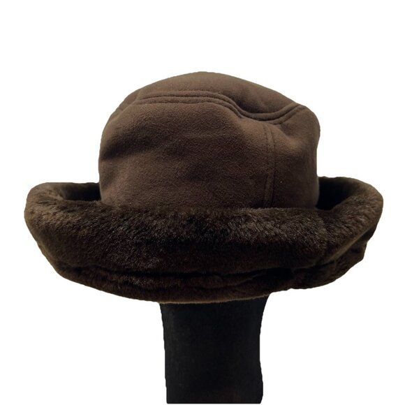 Daniele Meucci Faux Fur Italian Rollable Bucket Hat Cap Winter Crushable Retro - Picture 4 of 11